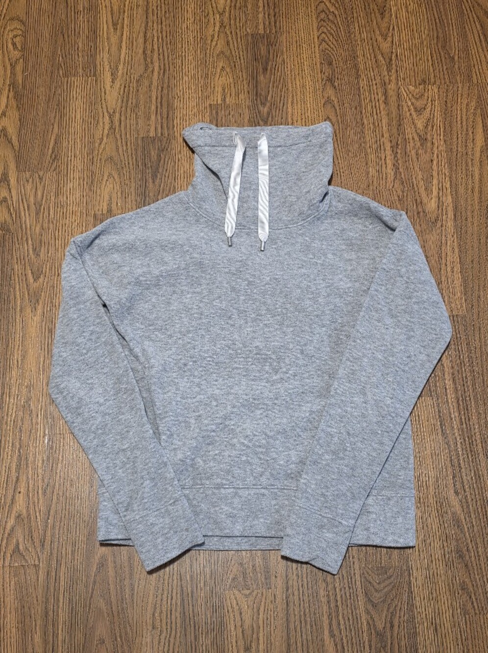 Lululemon Go Forward Pullover Heathered Core Light Grey Fleece Cowl Neck Size 4